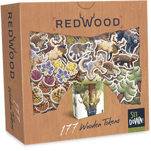 Afbeelding van het spelletje Redwood - 178 Wooden Tokens
