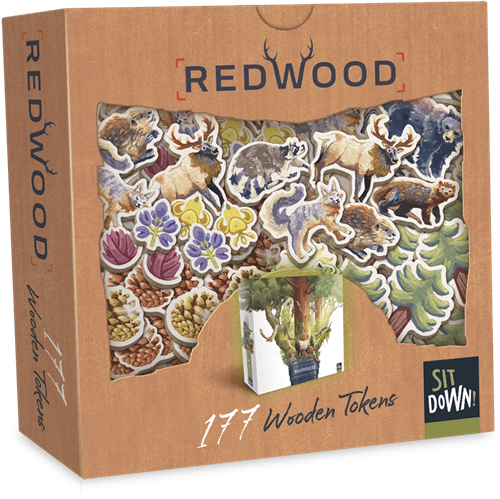 Redwood - 178 Wooden Tokens