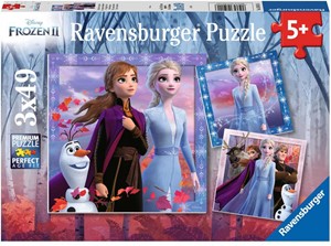 Afbeelding van het spelletje Frozen 2 - De Reis Begint Puzzel (3x49 stukjes)