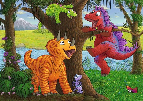 Spelende Dino's Puzzel (2x24 stukjes)-3