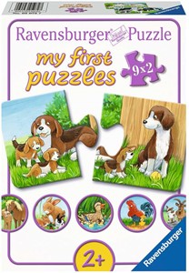 Afbeelding van het spelletje Dierenfamilies op de Boerderij Puzzel (9x2 stukjes)