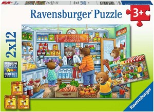 Afbeelding van het spelletje We Gaan Boodschappen Doen Puzzel (2 x 12 stukjes)