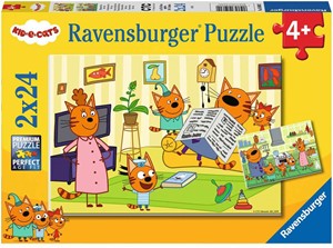 Afbeelding van het spel Thuis bij de Kid E Cats Puzzel (2 x 24 stukjes)