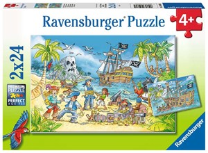 Afbeelding van het spelletje Avontureneiland Puzzel (2 x 24 stukjes)