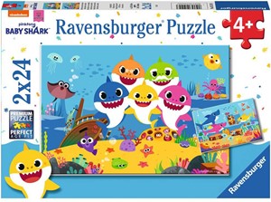 Afbeelding van het spelletje Baby Shark en zijn familie Puzzel (2 x 24 stukjes)