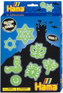 Afbeelding van het spel Hama - Glow In The Dark Strijkkralen (1500 stuks)