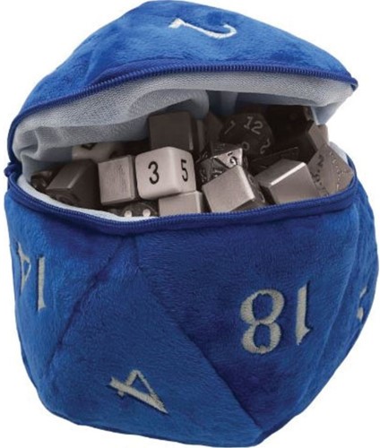 D20 Plush Dice Bag - Blauw