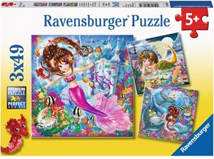 Afbeelding van het spelletje Betoverende Zeemeerminnen Puzzel (3x49 stukjes)