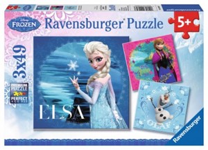 Disney Frozen - Elsa, Anna & Olaf Puzzel (3x49 stukjes)