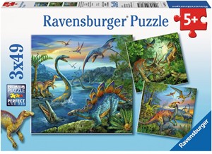 Afbeelding van het spelletje Dinosauriërs Puzzel (3x49 stukjes)