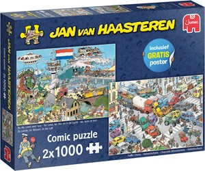 Jan van Haasteren Verkeerschaos Ter Land ter Zee en in de Lucht 2 x 1000 stukjes
