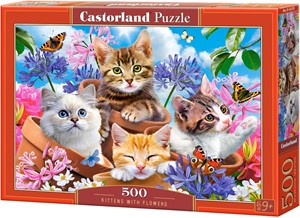 SpellenRijk Kittens with Flowers Puzzel (500 stukjes) aanbieding