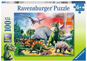 Afbeelding van het spelletje Tussen De Dinosauriërs Puzzel (100 XXL stukjes)