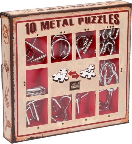 10 Metalen Puzzels Rode Editie
