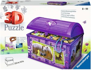 Afbeelding van het spel 3D Puzzel - Schatkist Paarden (216 stukjes)