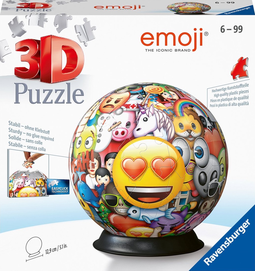 pedaal duidelijk Haarvaten 3D Puzzel - Emoji Puzzelbal (72 stukjes) - kopen bij Spellenrijk.nl