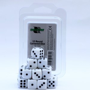 Adc Blackfire Dobbelstenen 16Mm Wit 15 Stuks adc blackfire kopen in de aanbieding