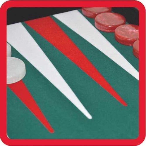 Backgammon Zwart Luxe groen/rood/wit-2
