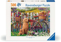 Schattige honden in de tuin Puzzel (500 stukjes)