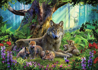 Familie Wolf in het Bos Puzzel (1000 stukjes)-2