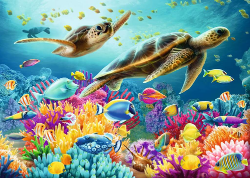 Blauwe Onderwaterwereld Puzzel (1000 stukjes)-2