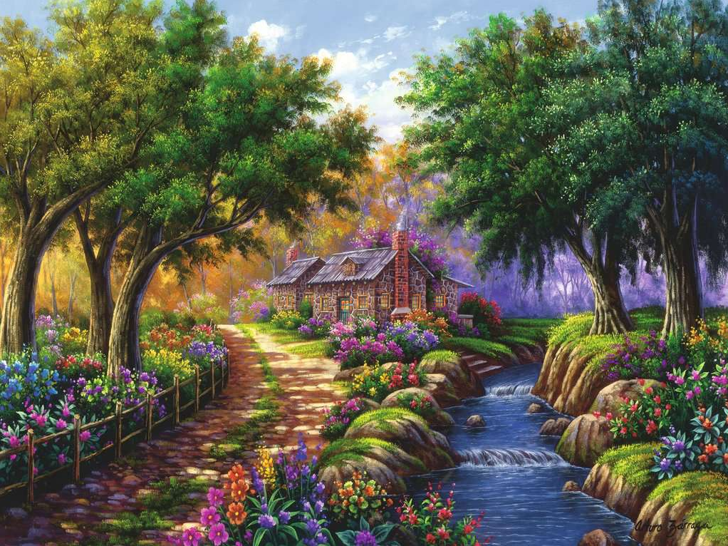 Cottage bij de Rivier Puzzel (1500 stukjes) - kopen bij