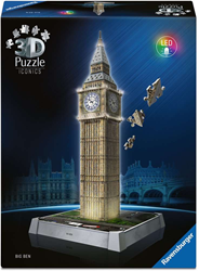 Iconics 3D Puzzel - Big Ben with Lights (216 stukjes)