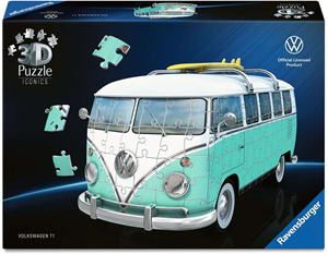 Ravensburger 3D Puzzel Iconics - Volkswagen T1 Chrome Edition (162 stukjes)