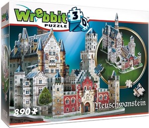 Afbeelding van het spelletje Wrebbit 3D Puzzel - Neuschwanstein kasteel (890 stukjes)