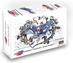 Afbeelding van het spelletje Rainbow Houten Puzzel - Blauwe Vinvis (101 stukjes)