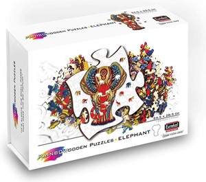 Afbeelding van het spelletje Rainbow Houten Puzzel - Olifant (120 stukjes)