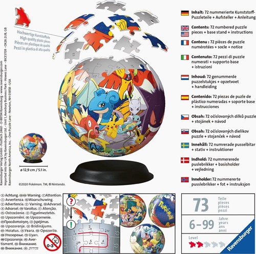 Pokemon Bal - 3D Puzzel (72 stukjes)-3