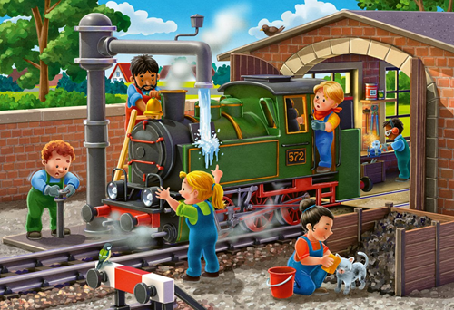 Airplane & Train Repair Puzzel (2x24 stukjes)-3