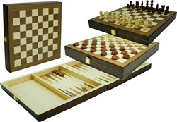 Schaak-Dam-Backgammon Cassette 29x29cm