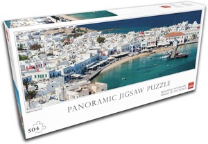 Afbeelding van het spelletje Greek Village Panorama Puzzel (504 stukjes)