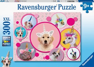 Afbeelding van het spel Schattige Eenhorn Honden Puzzel (300 XXL stukjes)