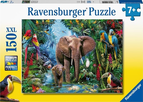 Olifanten in de Jungle Puzzel (150 XXL stukjes)