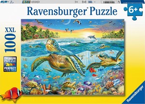 Afbeelding van het spelletje Zeeschildpadden Puzzel (100 XXL stukjes)