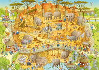 Funky Zoo - African Habitat Puzzel (1000 stukjes)-2