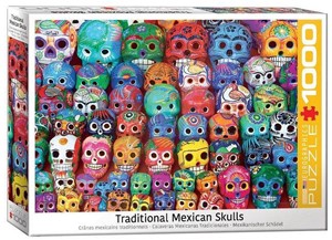 Afbeelding van het spelletje Traditional Mexican Skulls Puzzel (1000 stukjes)