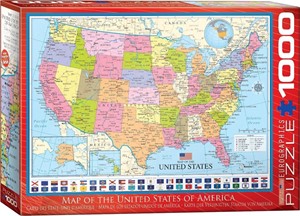 Map of the USA Puzzel 1000 stukjes