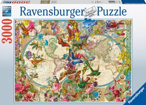 Afbeelding van het spelletje Flora en Fauna Wereldkaart Puzzel (3000 stukjes)