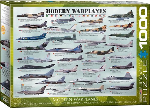 Modern Warplanes Puzzel (1000 stukjes)