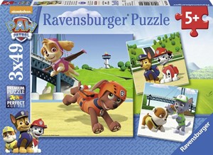 Afbeelding van het spelletje Paw Patrol - Team op 4 Poten Puzzel (3x49 stukjes)