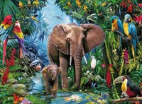 Olifanten in de Jungle Puzzel (150 XXL stukjes)-2