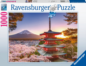 Afbeelding van het spelletje Kersenbloesem bij de Fuji Berg Puzzel (1000 stukjes)