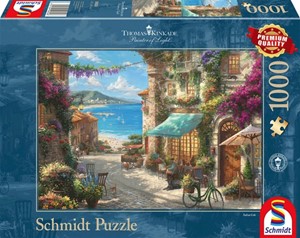 Cafe Aan De Italiaanse Riviera Puzzel 1000 stukjes
