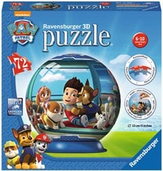 3D Puzzel - Paw Patrol Puzzelbal (72 stukjes)