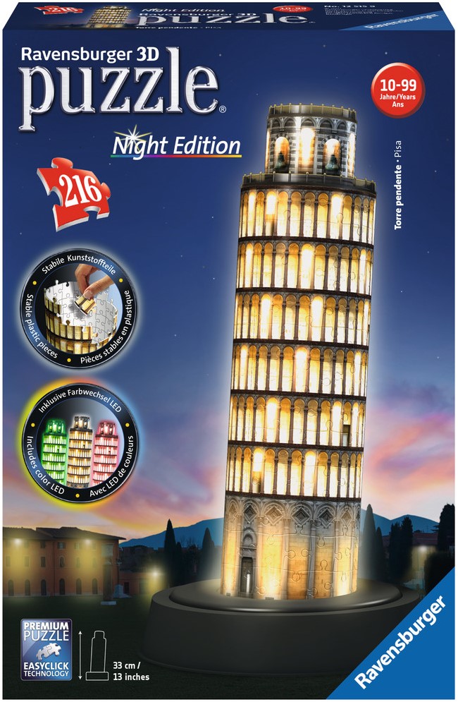 Aanvankelijk Voorouder Doelwit 3D Puzzel - Toren van Pisa - Night Editie (216 stukjes) - kopen bij  Spellenrijk.nl