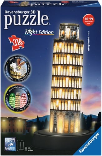 3D Puzzel - Toren van Pisa - Night Editie (216 stukjes)